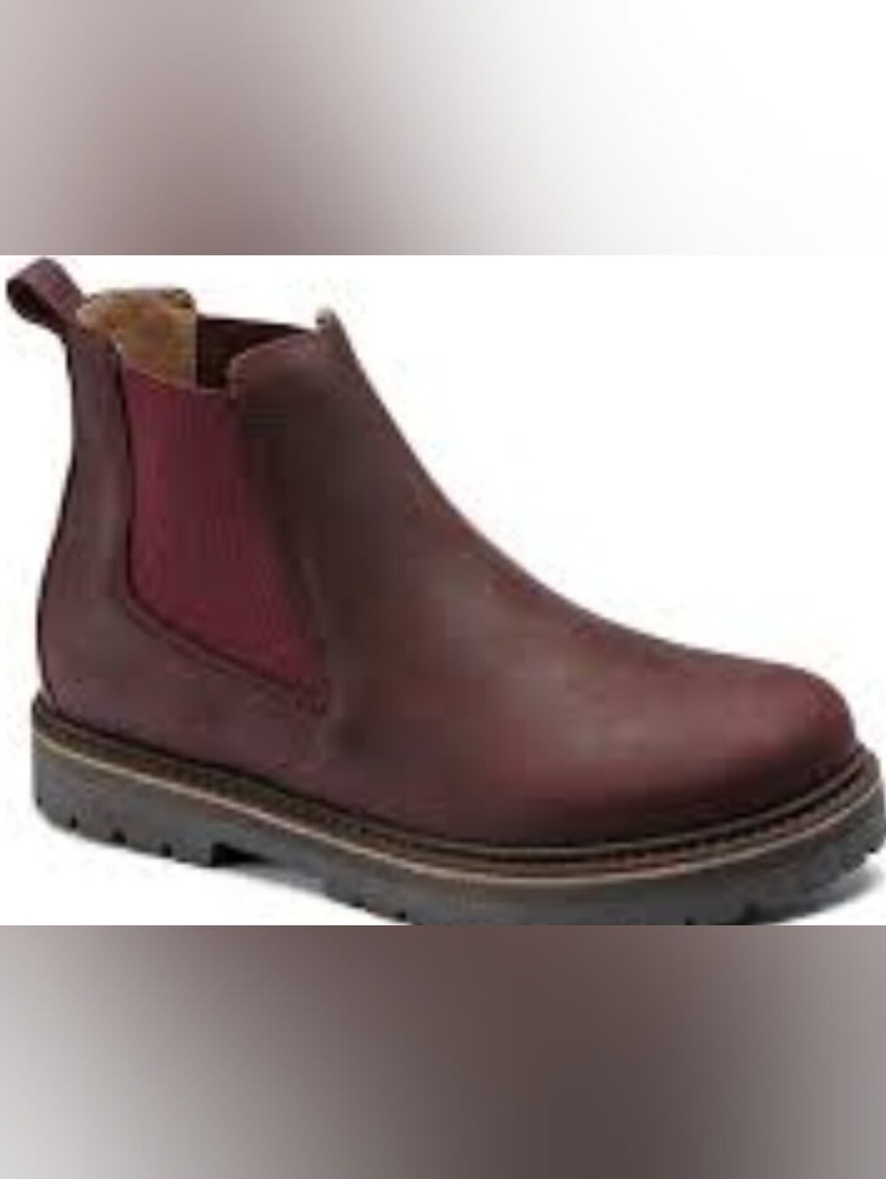 Birkenstock Stalon Leather Chelsea Boots - Burgundy Nubuck
